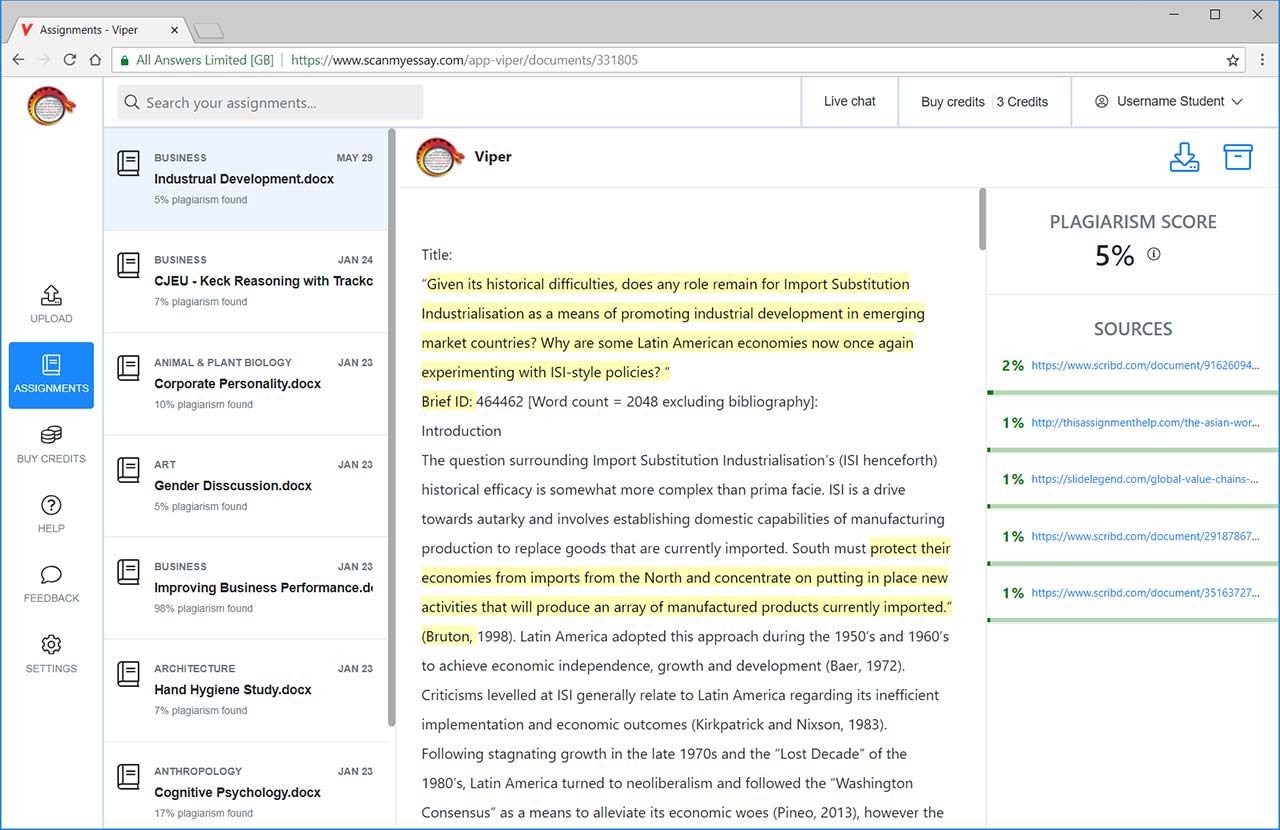 Viper Anti-plagiarism Scanner