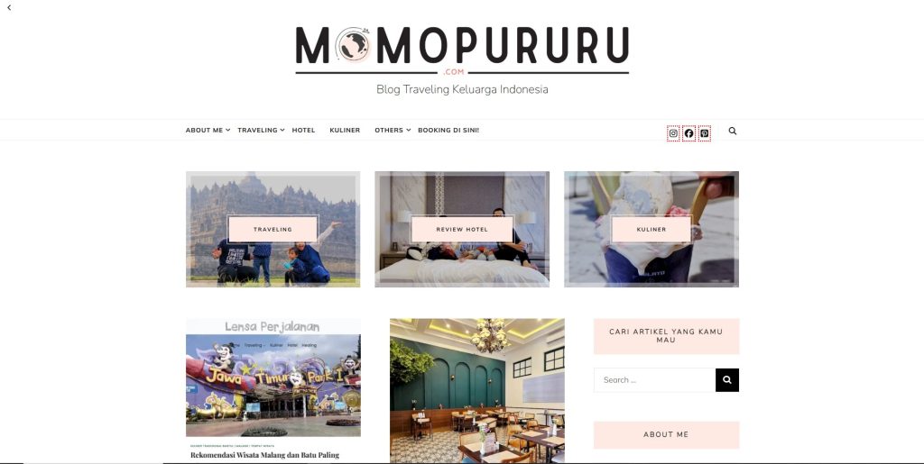 contoh situs web blog pribadi