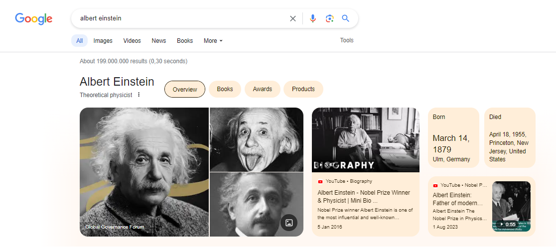 google knowledge panel