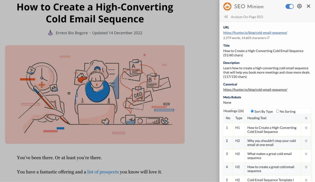 hunter seo chrome extension